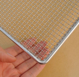 Υφαμένο καλάθι πλέγματος σχαρών καλωδίων για το ανοξείδωτο 304 πιάτων γυαλιού εκμετάλλευσης
