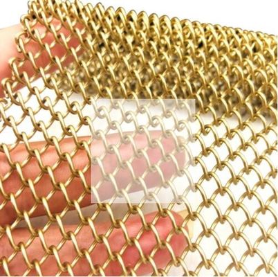 Χρυσή σύνδεση 3x3mm αλυσίδων κουρτίνες πλέγματος μετάλλων για τους διαιρέτες δωματίων διακοσμητικούς