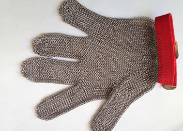 Αντιστρέψιμο επίπεδο 5 ασφάλειας γάντια ανοξείδωτου με το υφαντικό ασημένιο χρώμα λουριών