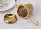 Χρυσό ανοξείδωτο 304 επιπλέον λεπτό - τσάι Infuser πλέγματος με τις μακριές λαβές