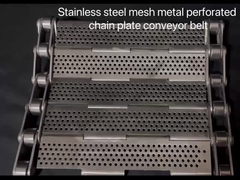Ατσάλι 304 316 Μεταλλική διάτρητη αλυσιδωτή λωρίδα μεταφοράς
