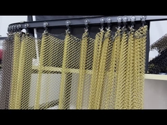 Διακοσμητική χρυσή μεταλλική κουρτίνα πλέγματος, κουρτίνα από μεταλλικό συρμάτινο πλέγμα για εσωτερική διακόσμηση