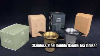 Φίλτρο φίλτρου τσαγιού με διπλή λαβή από ανοξείδωτο χάλυβα