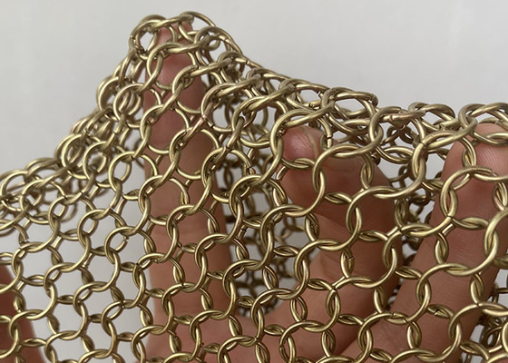 Καλή τιμή. Χρυσή κουρτίνα 304ss Chainmail υφάσματος πλέγματος δαχτυλιδιών ανοξείδωτου μετάλλων χρώματος σε απευθείας σύνδεση