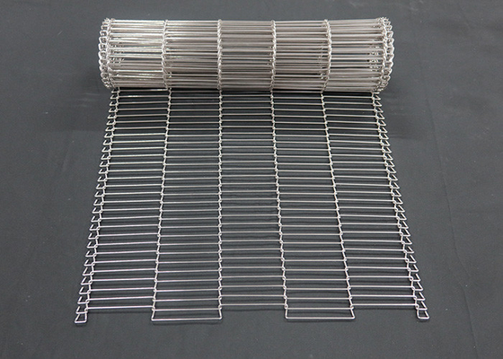 Καλή τιμή. 1mm Τροφή Σοκολάτα Enrober Wire Mesh Μεταγωγική ζώνη Ατσάλι από ανοξείδωτο χάλυβα Flat Flex σε απευθείας σύνδεση