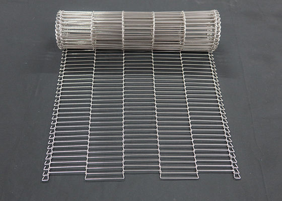 1mm Τροφή Σοκολάτα Enrober Wire Mesh Μεταγωγική ζώνη Ατσάλι από ανοξείδωτο χάλυβα Flat Flex