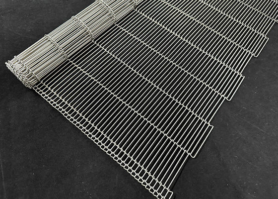 Τροφή Σοκολάτα Enrober Ατσάλι Flat Flex Wire Mesh Μεταγωγική ζώνη